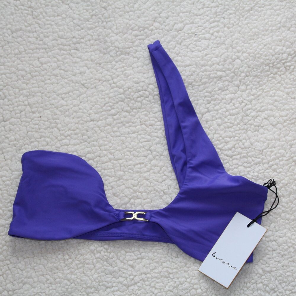 BRAND NEW WITH TAGS WOMENS LOVE WAVE SWIM TOP SIZE LARGE PURPLE